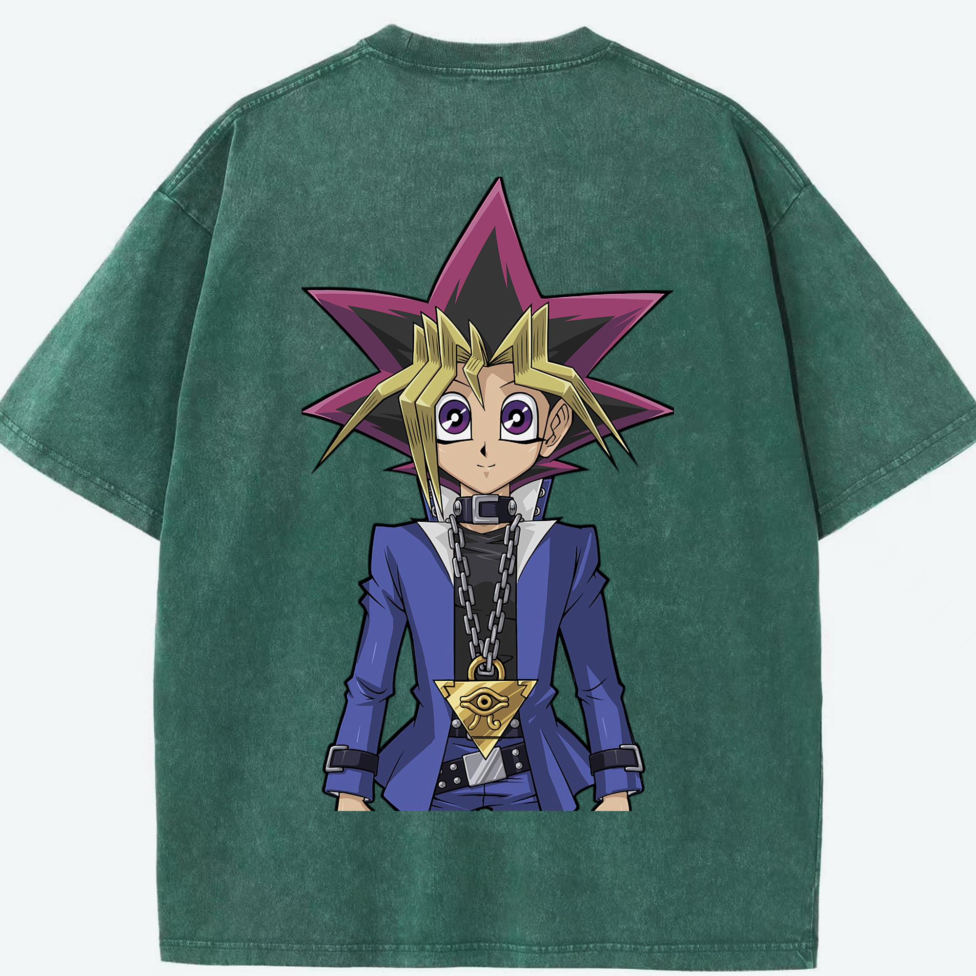 （画像用） 遊☆戯☆王 Yu-Gi-Oh! 綿100% ヴィンテージ風 半袖Tシャツ（背面プリント）
